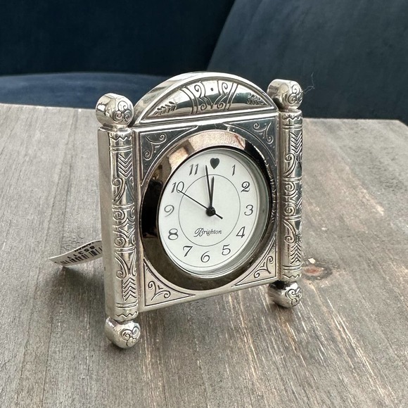 Brighton Accents Brighton Desk Clock Brand New Silver Plated Desert